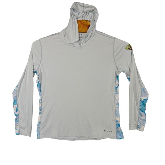 Simms Fishing Veil Camo Womens XL Hoodie Solar Flex UPF 50+‎ Outdoors Gorpcore - Picture 2 of 12
